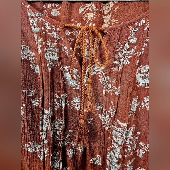 Sonoma Goods For Life Boho Style Floral Top V Neck & Tassels For Women Size 2X - Picture 7 of 10